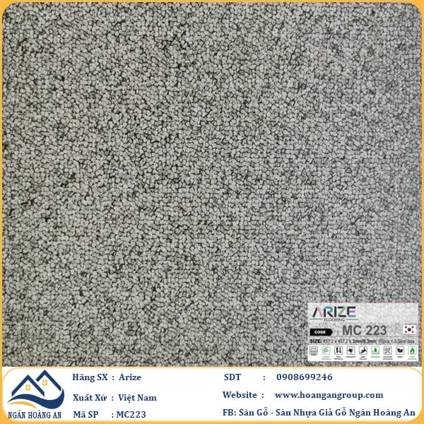 Sàn Nhựa Dán Keo Giả Vân Thảm Arize 3mm